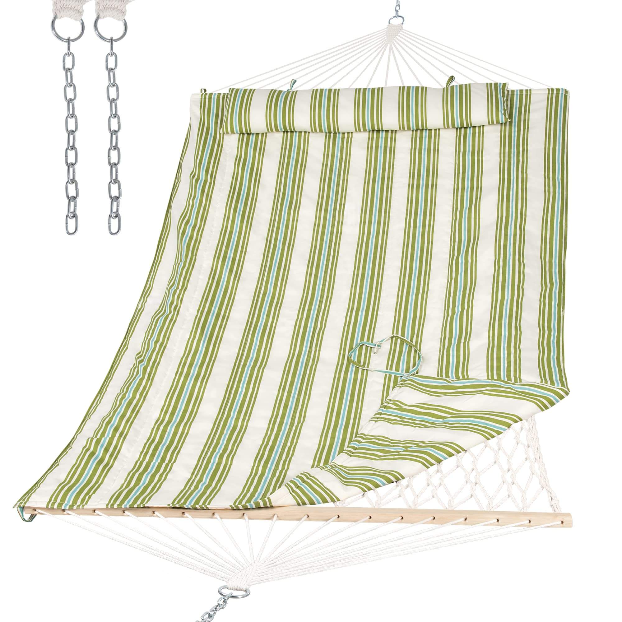 SUNCREAT-2-Layer-Cotton-Rope-Hammock-Green-Beige#color_green-beige