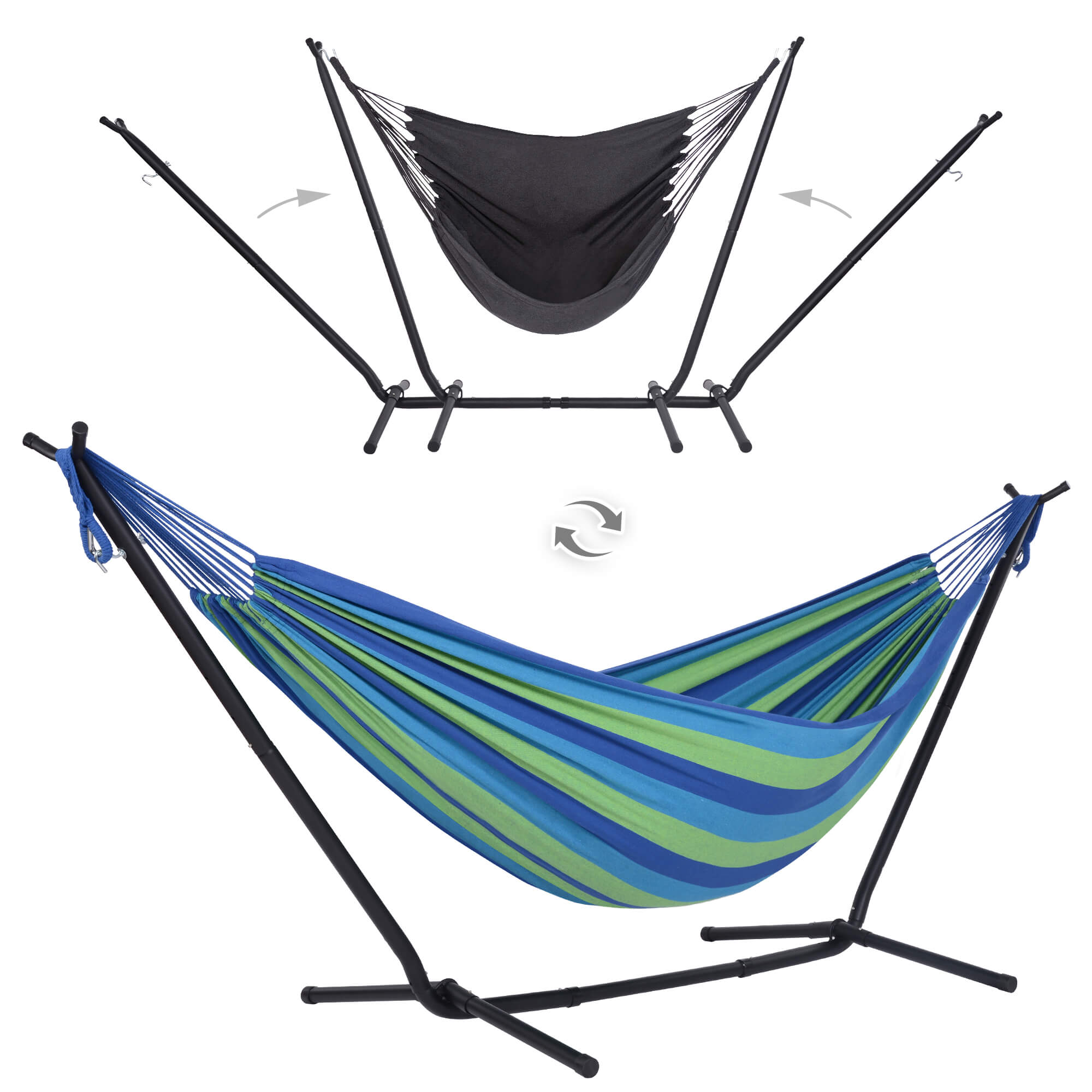 SUNCREAT-2-in-1 Heavy-Duty-2-Person-Hammock-with-Stand-Blue-Stripe#color_blue-stripe