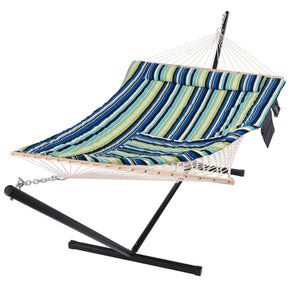 SUNCREAT-Cotton-Rope-Hammock-Blue-Green#color_blue-green