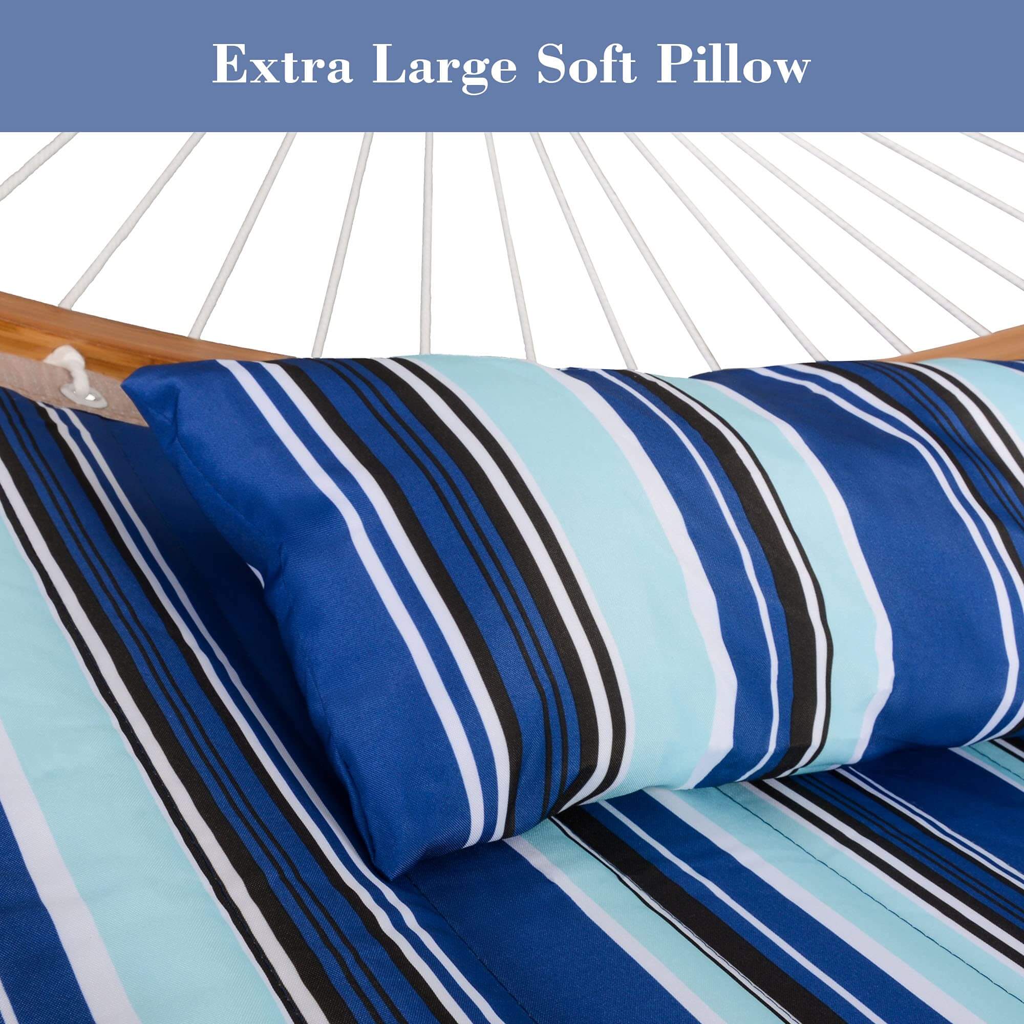 SUNCREAT-Double-Hammock-with-Curved-Bar-Blue-Stripes#color_blue-stripes