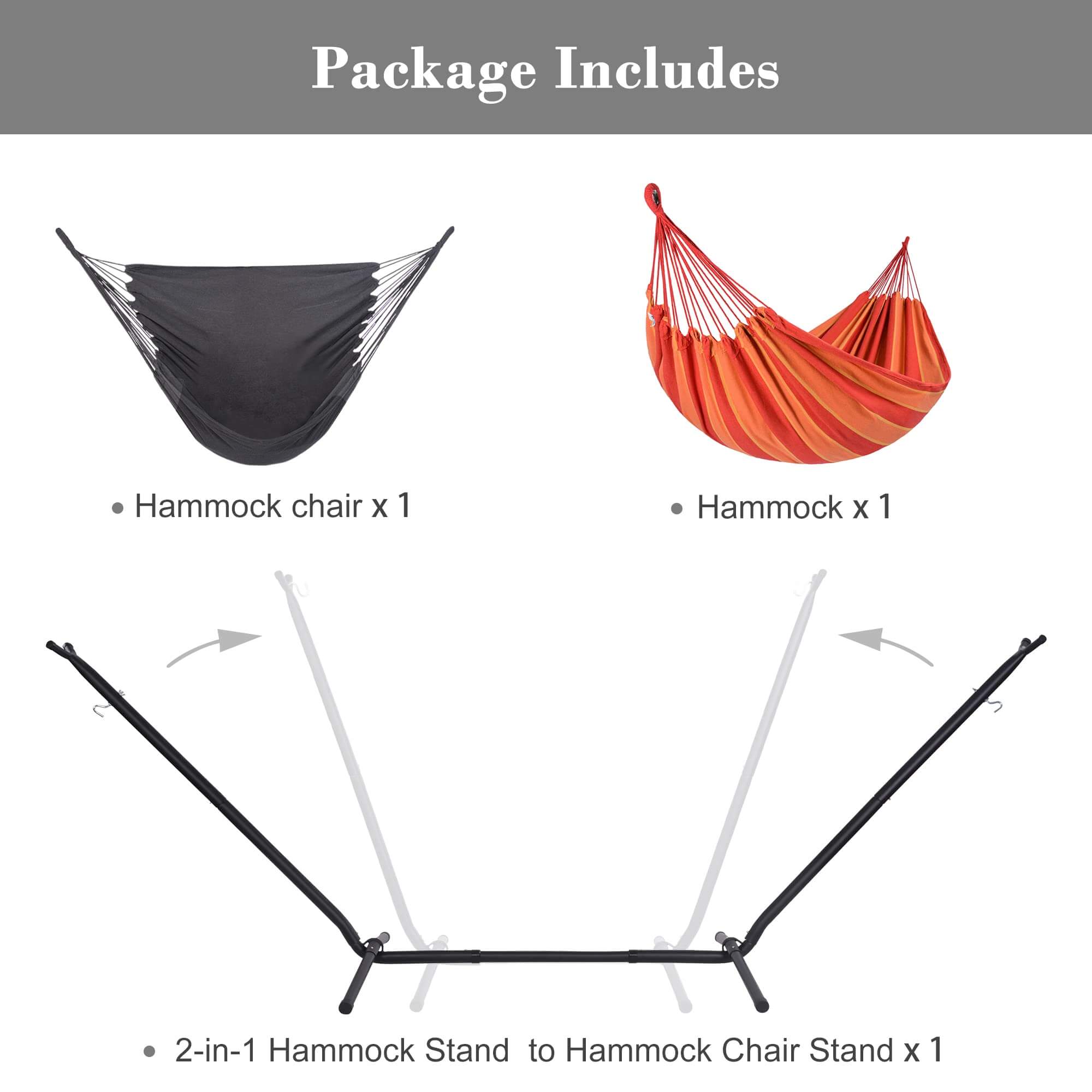 SUNCREAT-2-in-1 Heavy-Duty-2-Person-Hammock-with-Stand-Orange-Stripe#color_orange-stripe