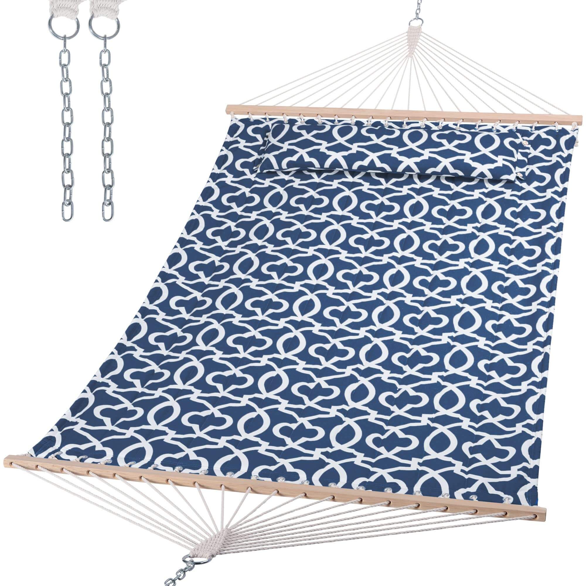 SUNCREAT Quilted Fabric Hammock, Blue Pattern#color_blue-pattern