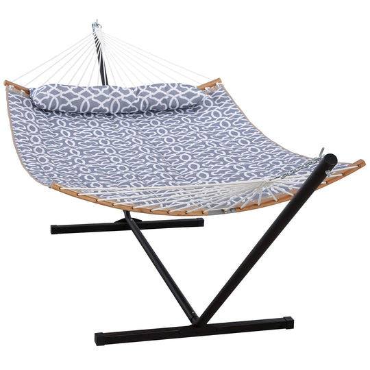 SUNCREAT-Double-Quilted-Hammock-with-Stand-Gray-Pattern#color_gray-pattern